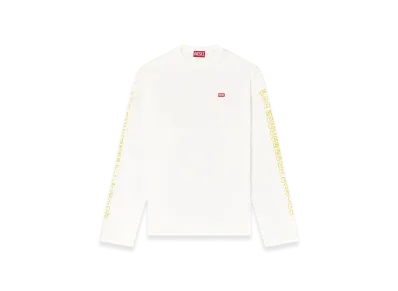 Diesel T-Crane-LS-R1 Long-Sleeve T-Shirt With Apple Core Print "White"