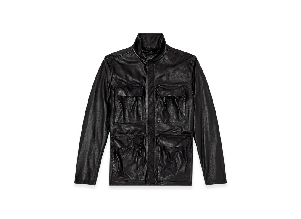 Diesel L-Gast Leather Jacket With Utility Pockets "Black"