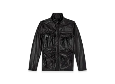 Diesel L-Gast Leather Jacket With Utility Pockets "Black"