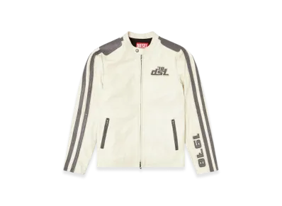 Diesel L-Pop Biker Jacket In Perforated Leather "White"