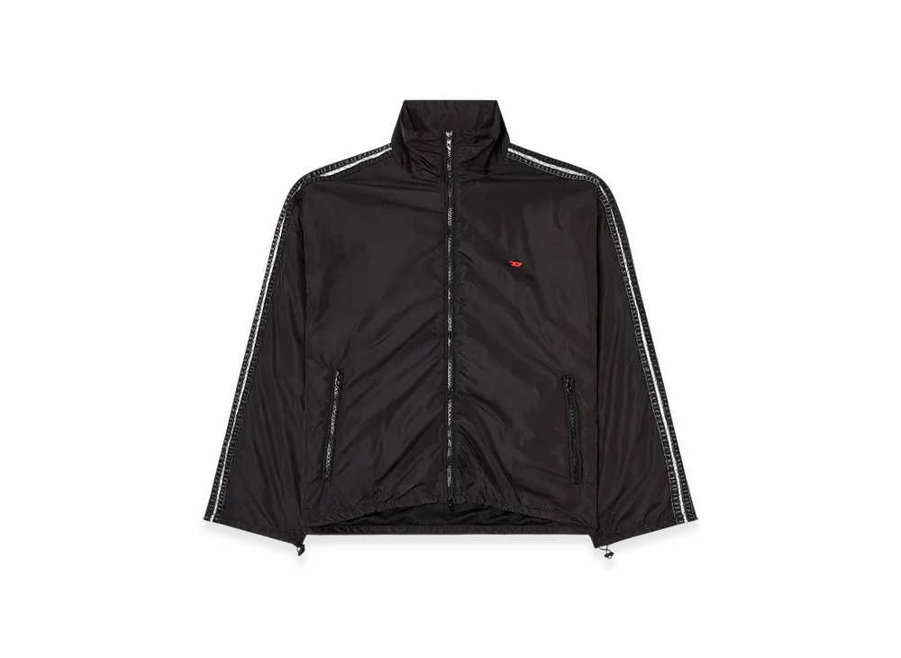 Diesel J-Caron Nylon Track Jacket With Denim Bands "Black"