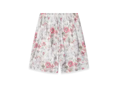 Diesel P-Leys Acetate Shorts With Floral Print "Blue Pink"
