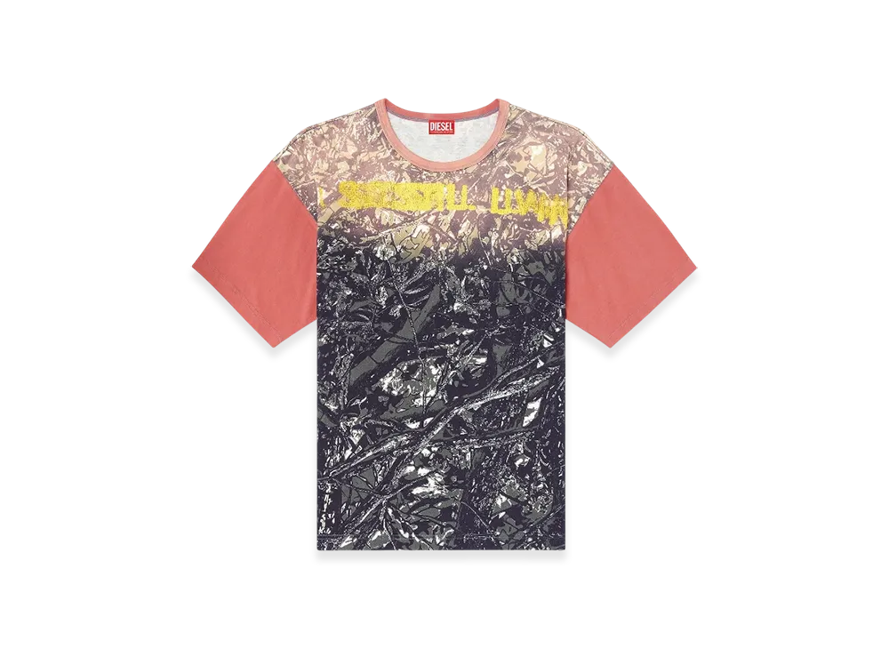 Diesel T-Boxt-Camou T-Shirt With Glitch Camo Print "Black Green"