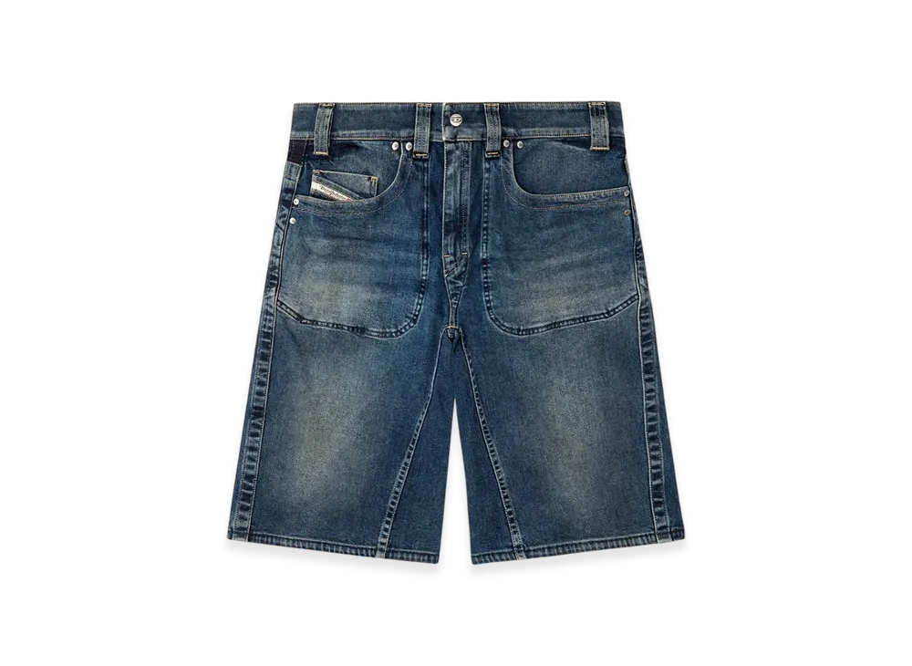 Diesel D-Macro-Re Short Bermuda Shorts In Rehab Denim "Dark Blue"