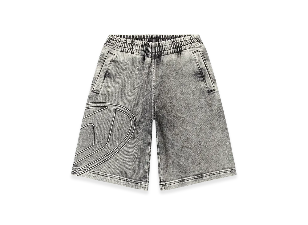 Diesel D-Enny-S Track Track Denim Bermudas With Oval D "Gray"