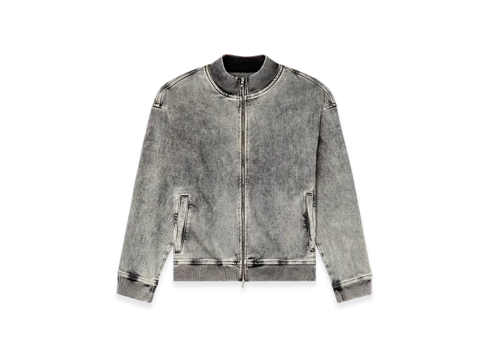 Diesel D-Carly-S Track Track Denim Zip-Up Sweater With Oval D "Dark Gray"