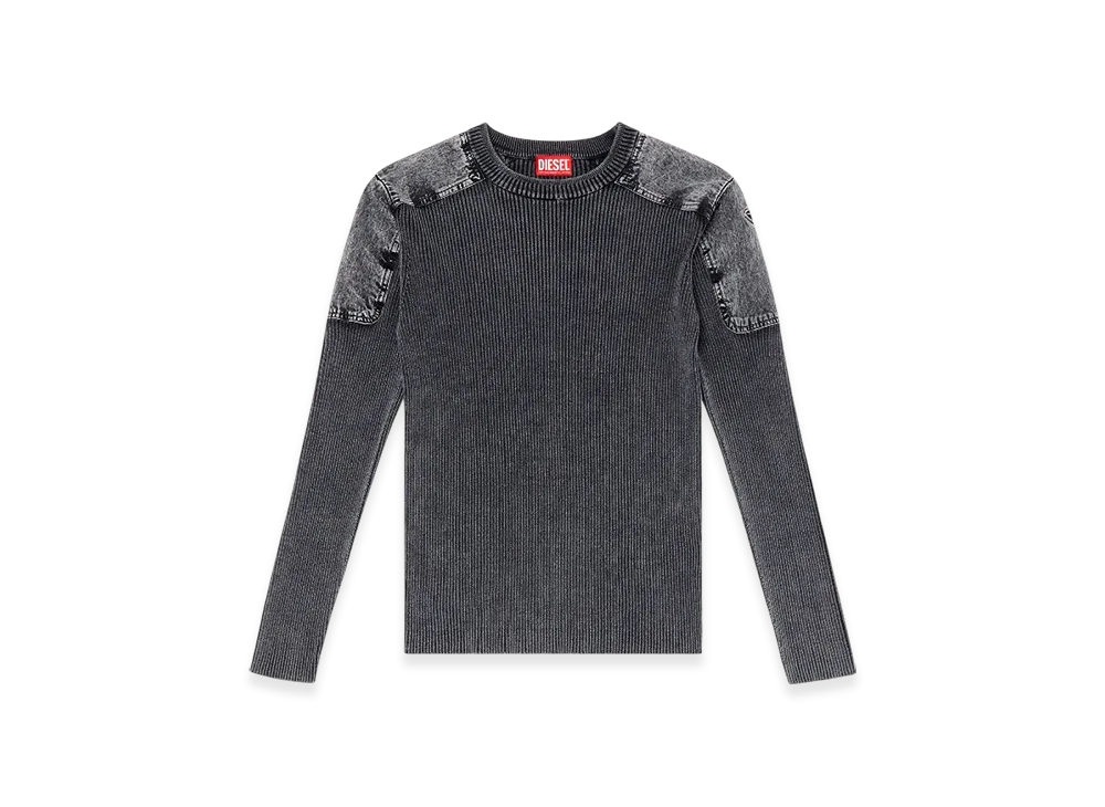 Diesel K-Martin Jumper With Contrast Shoulder PaneLS "Black"