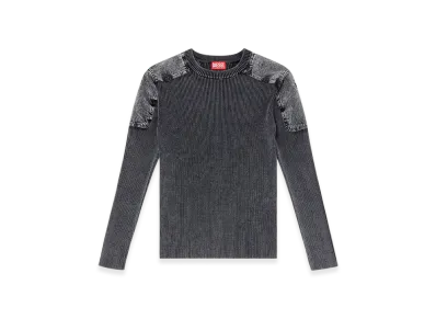 Diesel K-Martin Jumper With Contrast Shoulder PaneLS "Black"