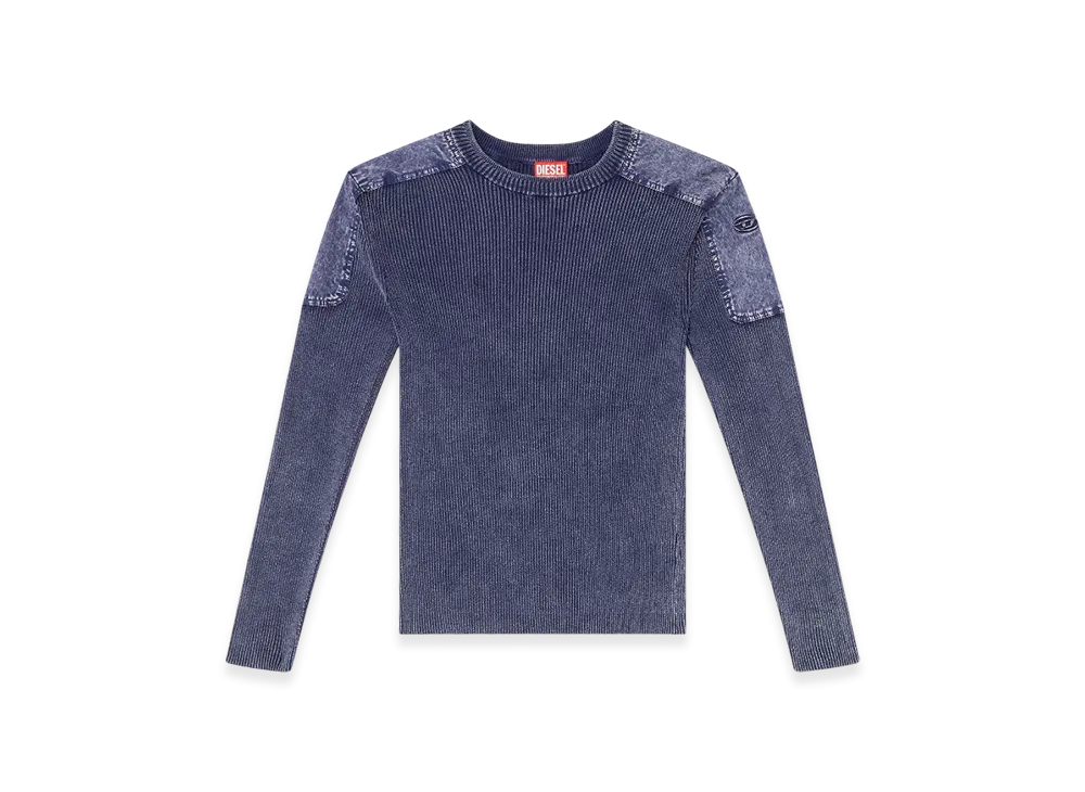 Diesel K-Martin Jumper With Contrast Shoulder PaneLS "Blue"