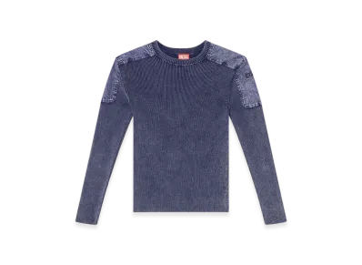 Diesel K-Martin Jumper With Contrast Shoulder PaneLS "Blue"