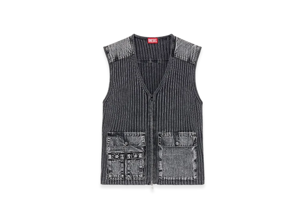 Diesel K-Margie Utility Vest With Contrast PaneLS "Dark Gray"
