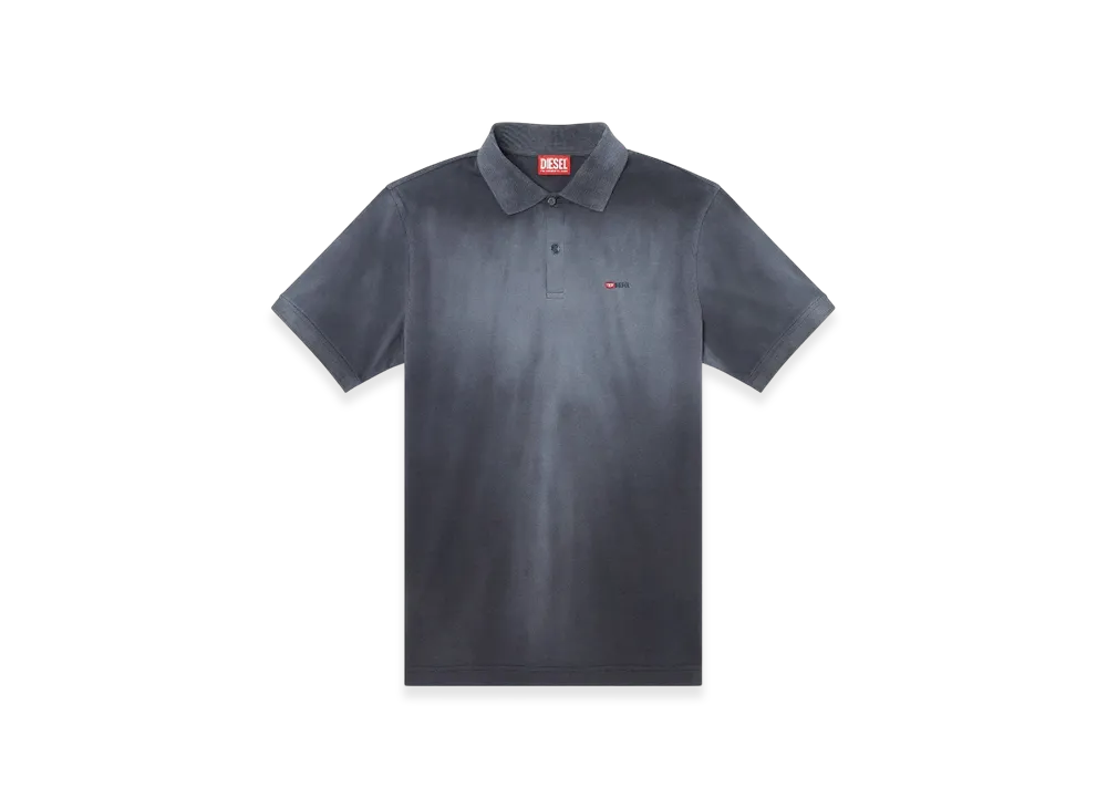 Diesel T-Rejust-R3 Jersey Polo Shirt With Logo Embroidery "Black"