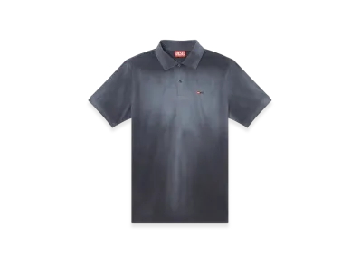 Diesel T-Rejust-R3 Jersey Polo Shirt With Logo Embroidery "Black"