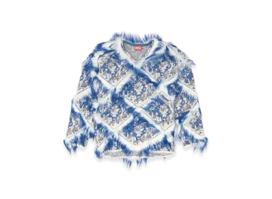 Diesel K-Otello Argyle Jumper With Fuzzy Trims "Blue"