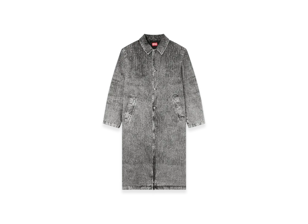 Diesel D-Jack-S1 Coat In Tailoring Pinstripe Denim "Dark Gray"