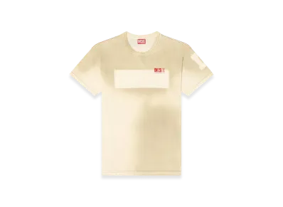 Diesel T-Boxt-Slits-R23 Dirty-Effect T-Shirt With Contrast Effects "Beige"