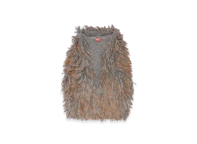 Diesel K-Haruf Sleeveless Hoodie In Shaggy Knit "Gray"