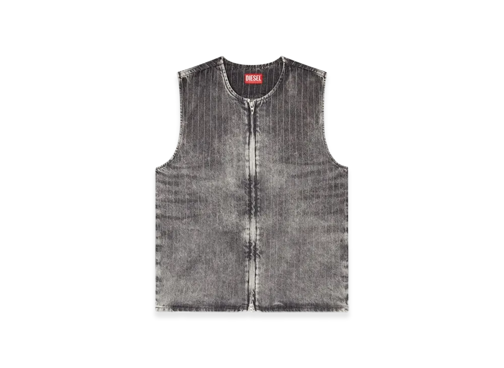 Diesel D-Sund-S Vest In Tailoring Pinstripe Denim "Gray"