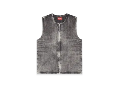 Diesel D-Sund-S Vest In Tailoring Pinstripe Denim "Gray"