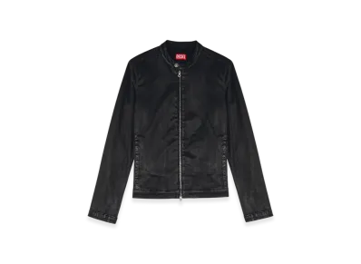 Diesel D-Glory Jogg Moto Jacket In Coated Joggjeans "Black"