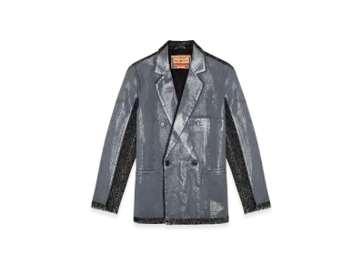 Diesel D-Kot-Fsf Denim Blazer With Half Coating "Grey Black"