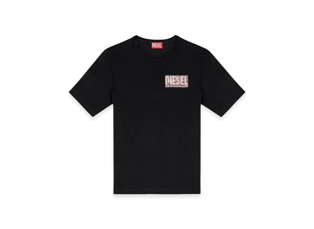 Diesel T-Adjust-R19 T-Shirt With Gabardine Patch Logo "Black"