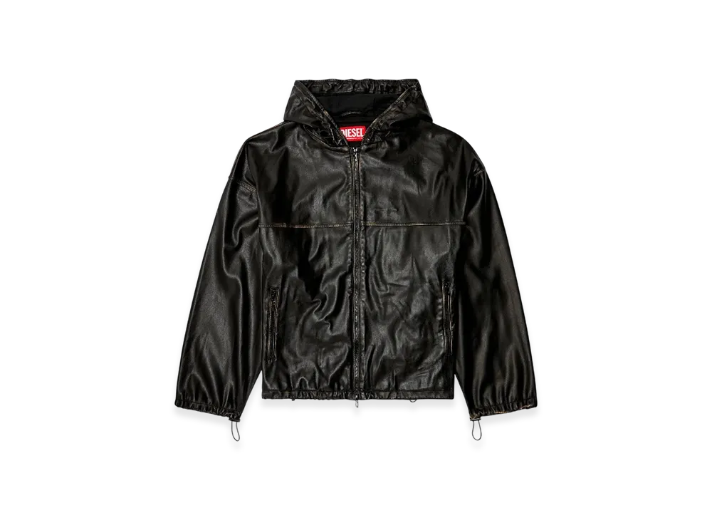 Diesel J-Antil Distressed Hooded Jacket "Black"