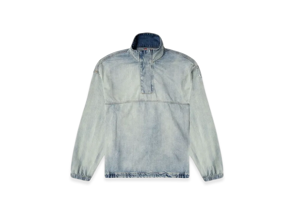 Diesel D-Flow-S1 Denim Pullover In Light Bicolour Denim "Light Blue"