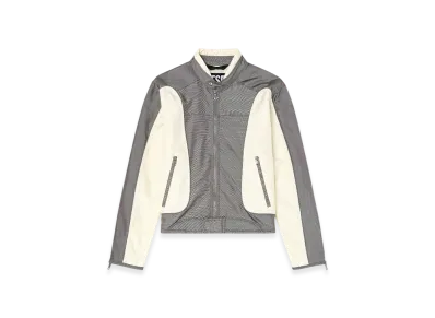 Diesel J-Blink-A Color-Block Biker Jacket With Piping "Grey White"