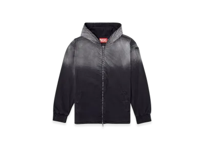 Diesel J-Ade Faded Hooded Harrington Jacket "Black"
