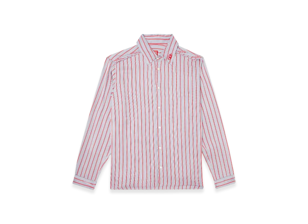 Diesel S-Klab Pin Stripe Viscose Shirt "Blue Red"