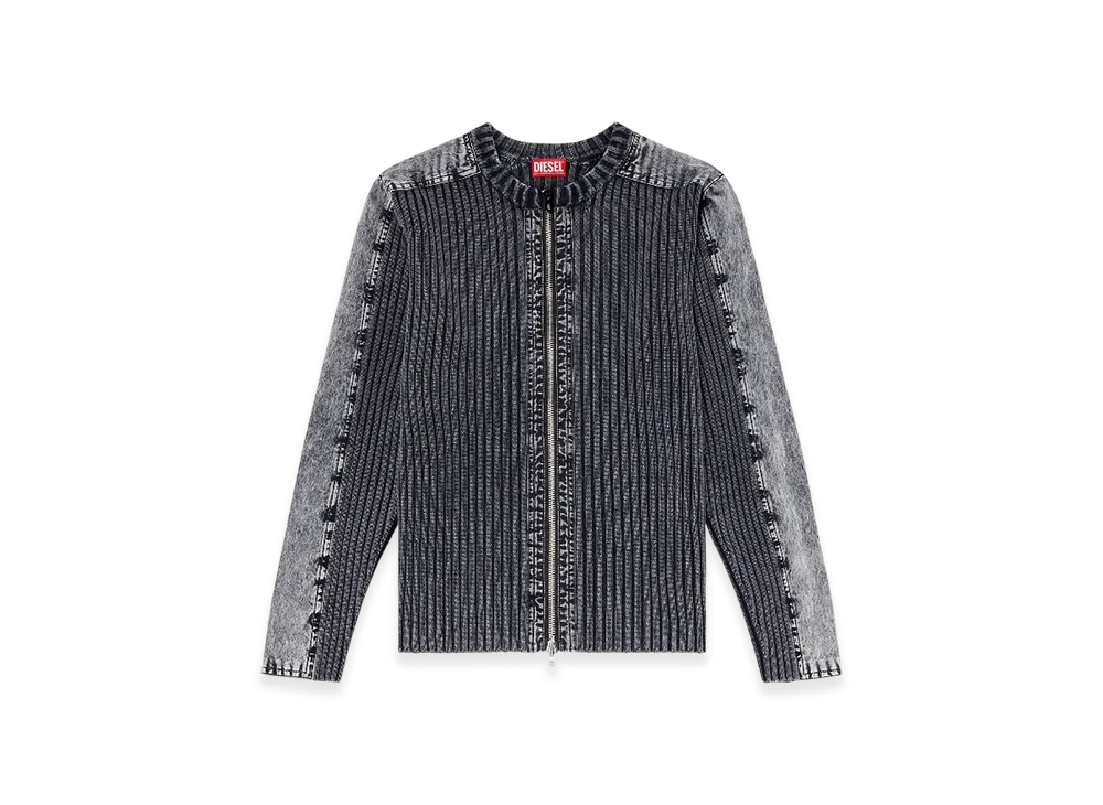 Diesel K-Matty Zip-Up Cardigan With Contrast PaneLS "Dark Gray"