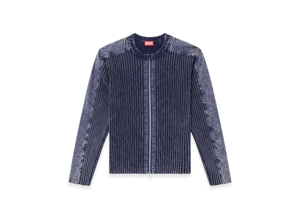 Diesel K-Matty Zip-Up Cardigan With Contrast PaneLS "Blue"