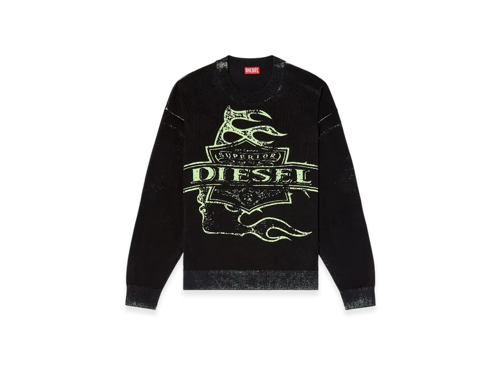 Diesel K-Belez Reverse-Print Logo Jumper "Black"