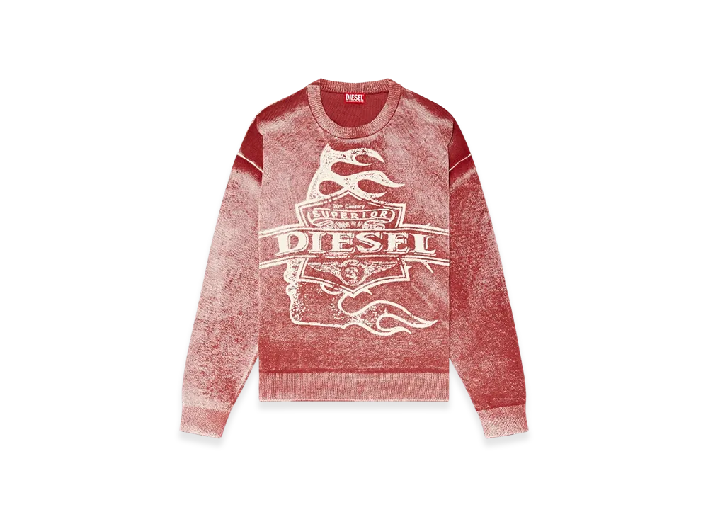 Diesel K-Belez Reverse-Print Logo Jumper "Red"