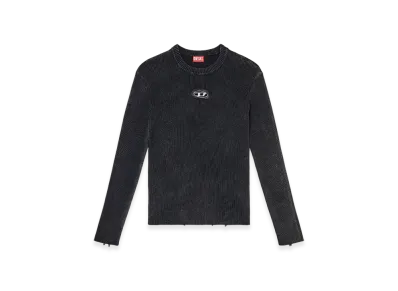 Diesel K-Darin-D Distressed Jumper With Cut-Out Logo "Black"