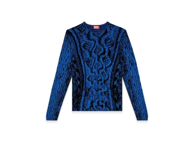 Diesel K-Mastice Cotton Jumper With Trompe LOeil Effect "Azure"