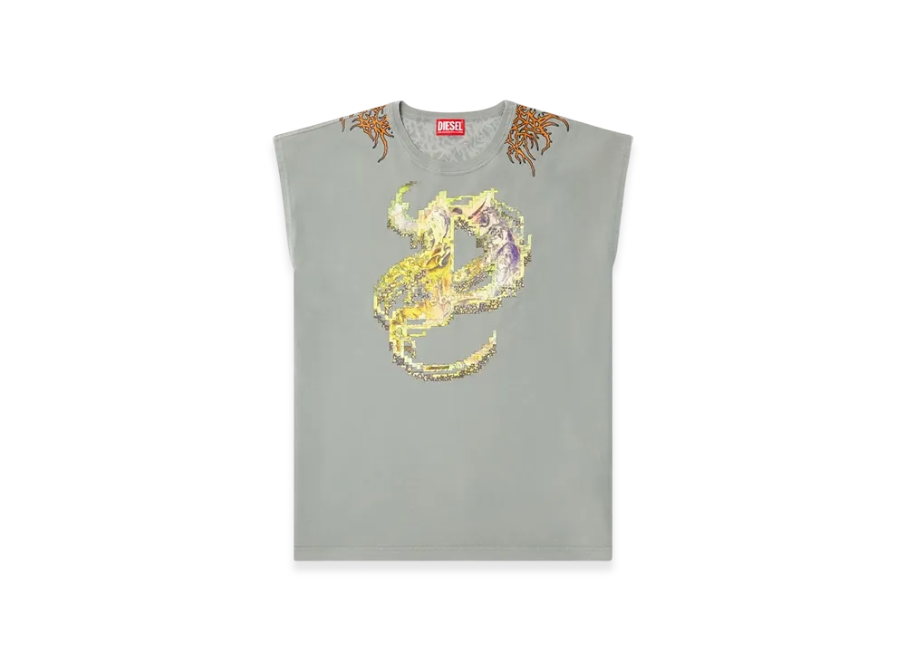 Diesel T-Boxt-Sl-R1 Tank Top With Tattoo Graphics 