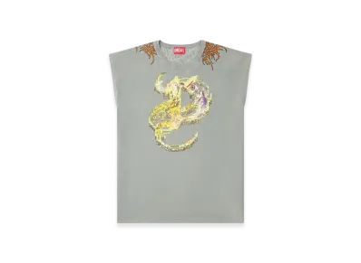 Diesel T-Boxt-Sl-R1 Tank Top With Tattoo Graphics "Gray"