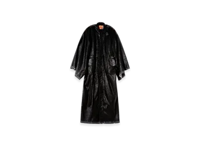 Diesel D-D-Kim Denim Kimono Coat With Coated Front "Black"