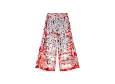 Diesel P-Dam-Devor-Dd Wide-Leg Devore Sweatpants "Gray Red"