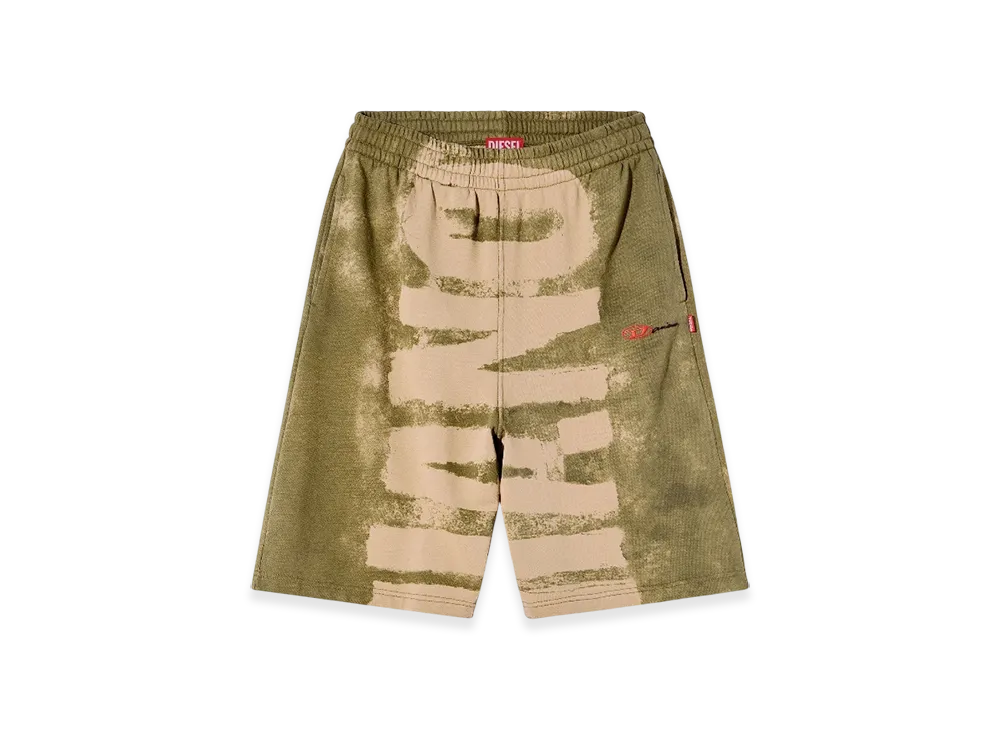 Diesel P-Marshy-Bleeding-Dd Sweat Shorts With Damiano Print "Green"