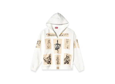 Diesel S-Boxt-Hood-Dd Hoodie With Tattoo Patches "White"