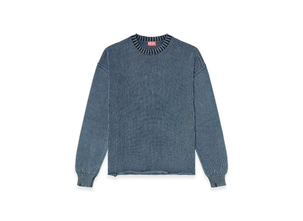 Diesel K-Delos-A Denim-Look Distressed Jumper "Blue"