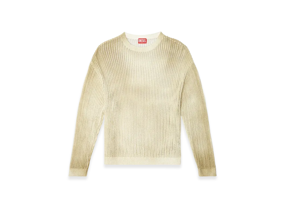 Diesel K-Skuat Open-Knit Jumper With Distressed Effect "Beige"