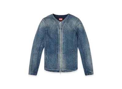 Diesel D-Cardi-Fsg Jacket In Ghost Embossed Denim "Medium Blue"