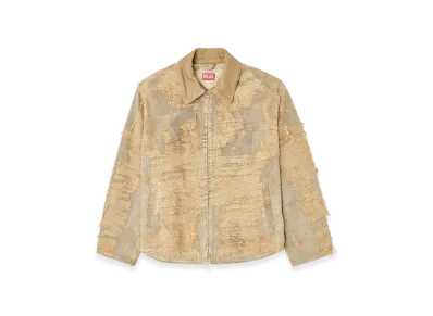 Diesel D-Ivar-Fsg Jacket In Overdyed Floating-Thread Denim "Light Brown"