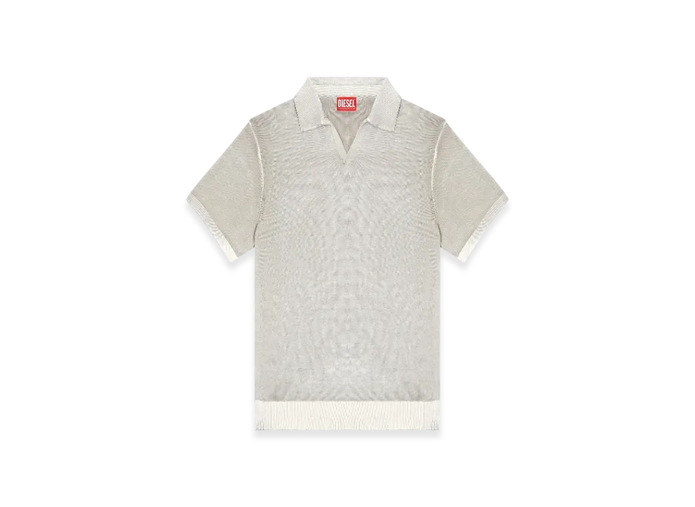 Diesel K-Lorenzo-Ss Reverse-Print Short-Sleeve Polo Jumper "Gray"
