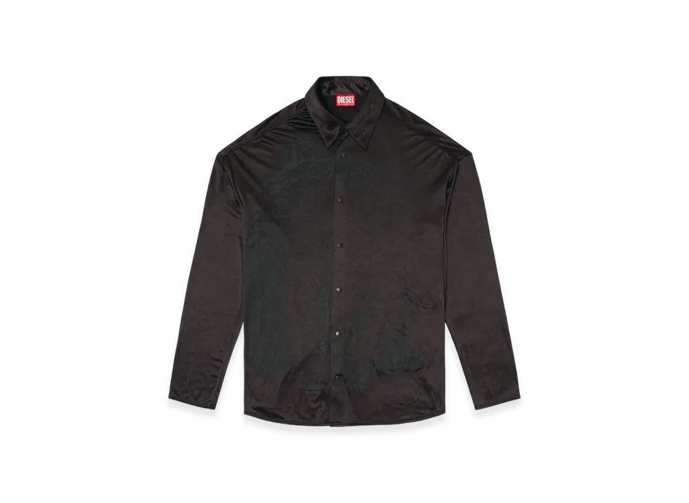 Diesel S-Fredric-Plain Shirt In Sleek Acetate Jersey "Black"