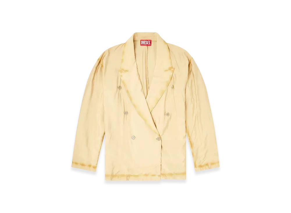 Diesel J-Keysery Double-Breasted Blazer In Wrinkled Shell "Beige"